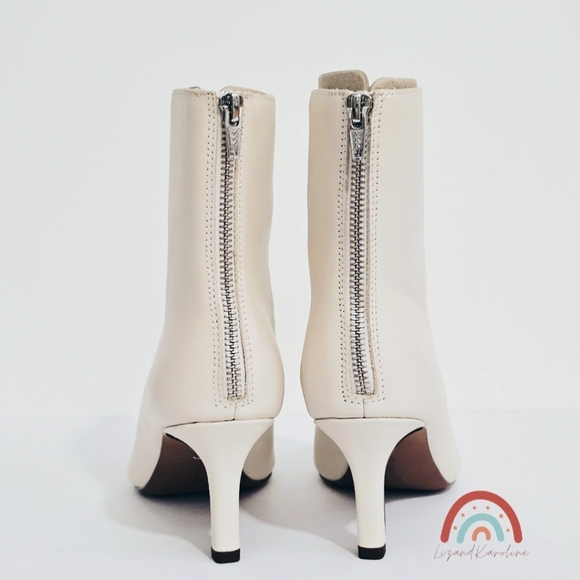 New! Madewell The Dimes Stiletto Heel Leather Ankle Boot in Ecru 7 - Picture 10 of 14